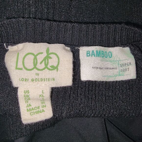 LOGO by Lori Goldstein Rayon Made Bamboo Blend Sweater Large - Picture 5 of 6